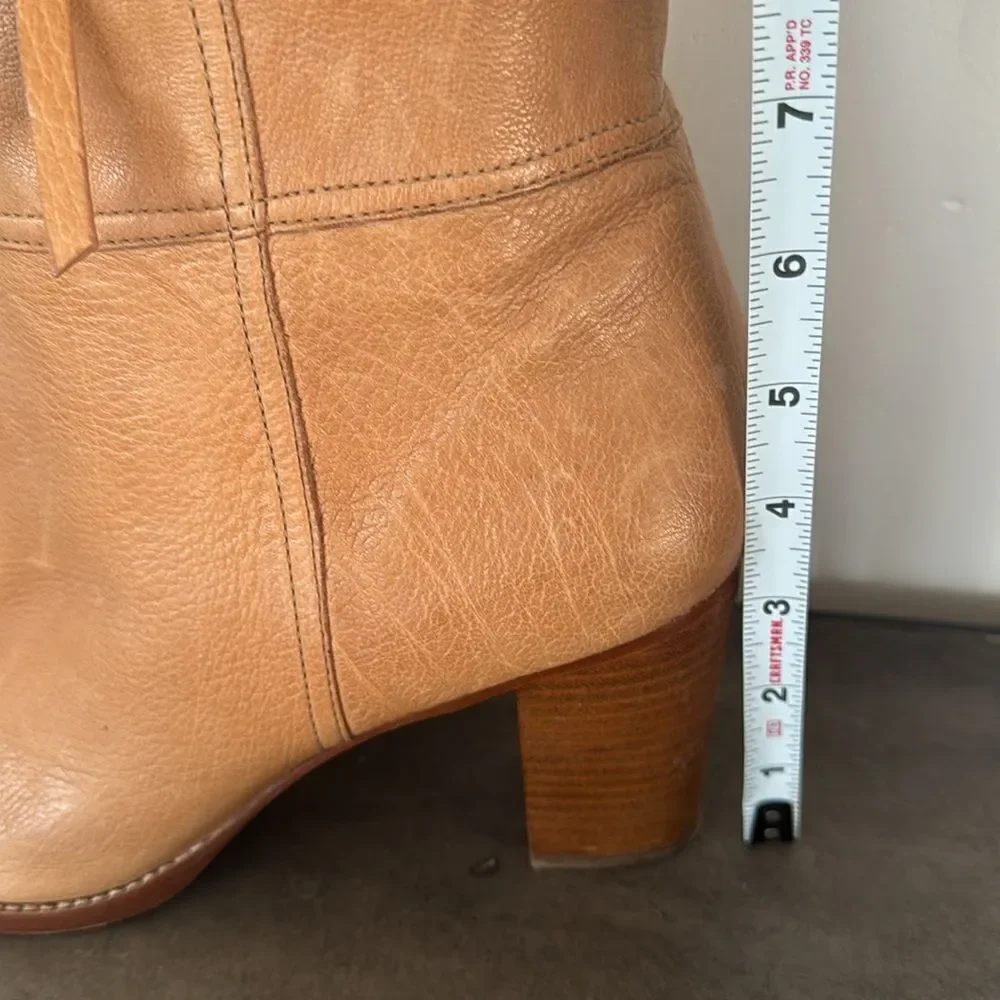 Coach Selena Tan Leather Knee-High Heeled Boots Western Boho Women’s Size 11 EUC